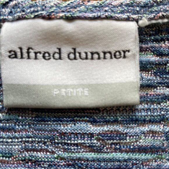 Womens Stretch Crop Top Alfred Dunner Blouse Top Size 1X Petite Blue Pink u - Picture 5 of 7